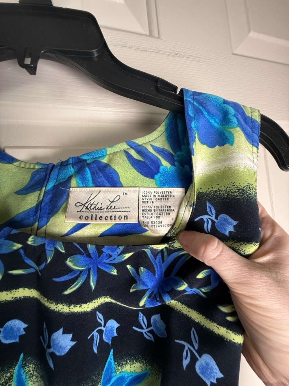 Green and Blue Floral Dress Size 6 Kathie Lee Collection - Picture 4 of 8